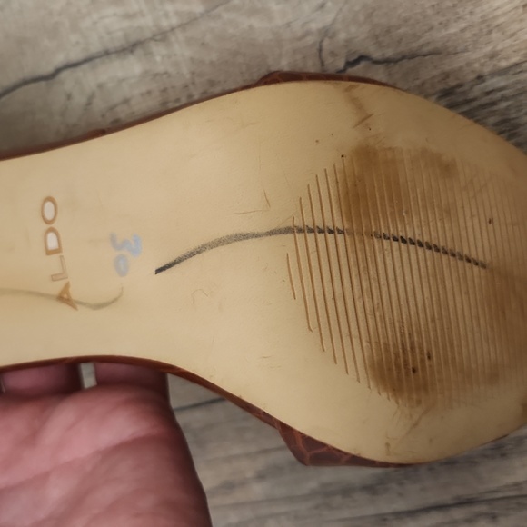 Aldo Brown Kalanda Sandals 4" Heels Size 9.5 M - Picture 8 of 8